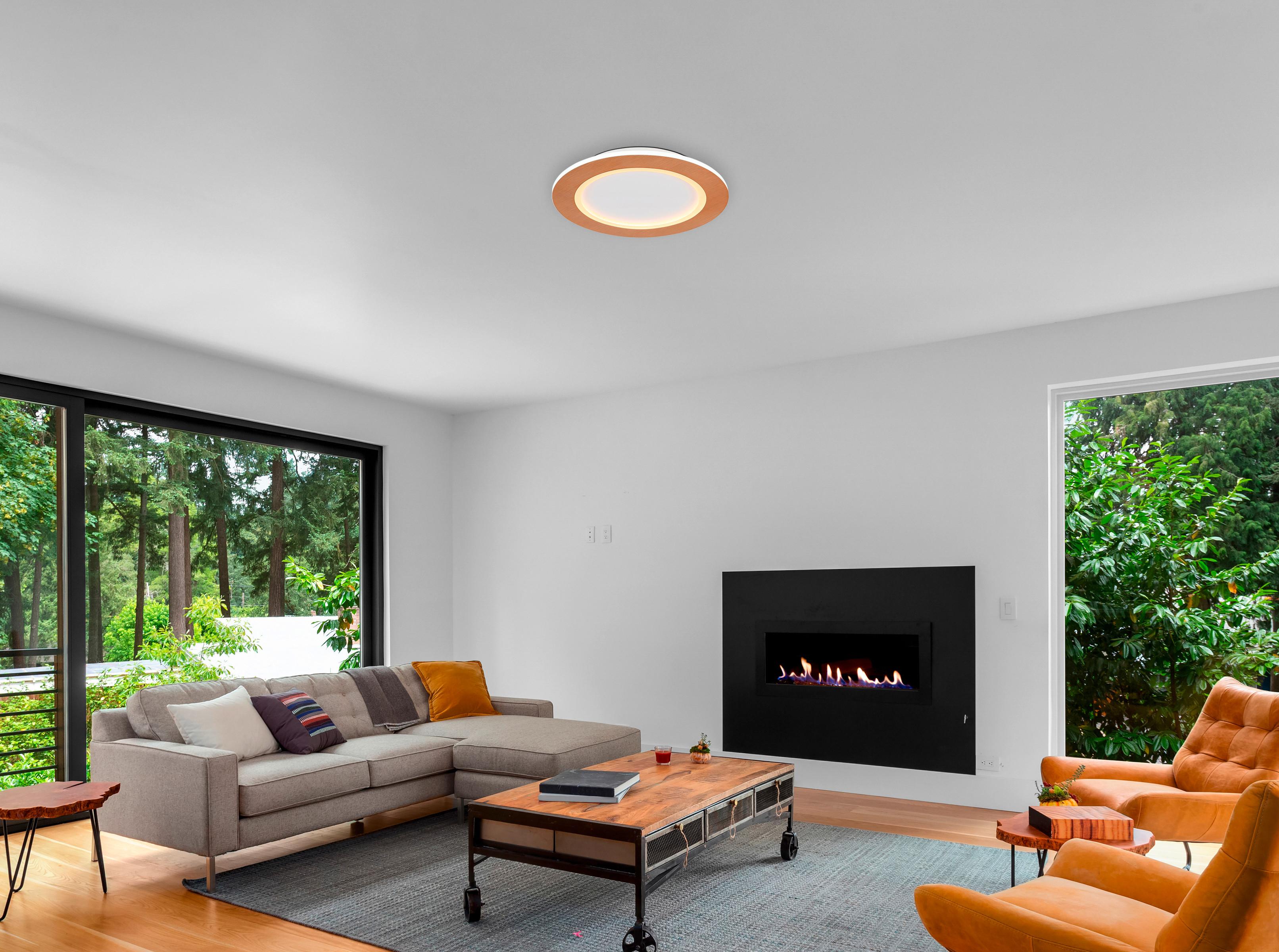 LED-Deckenleuchte 41767-30r - Opal/Weiß, Basics, Kunststoff/Metall (40/5cm) - Globo