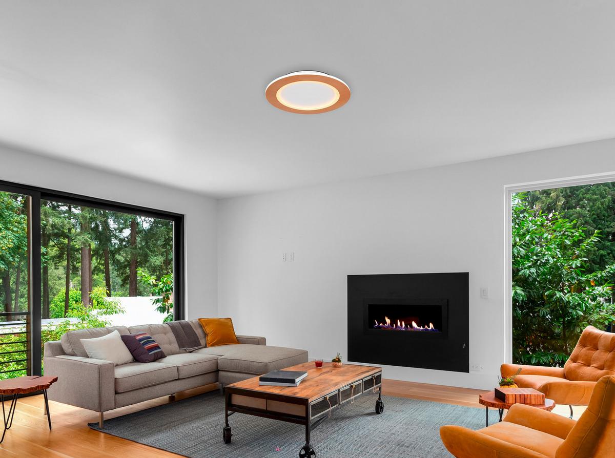 LED-Deckenleuchte 41767-30r - Opal/Weiß, Basics, Kunststoff/Metall (40/5cm) - Globo
