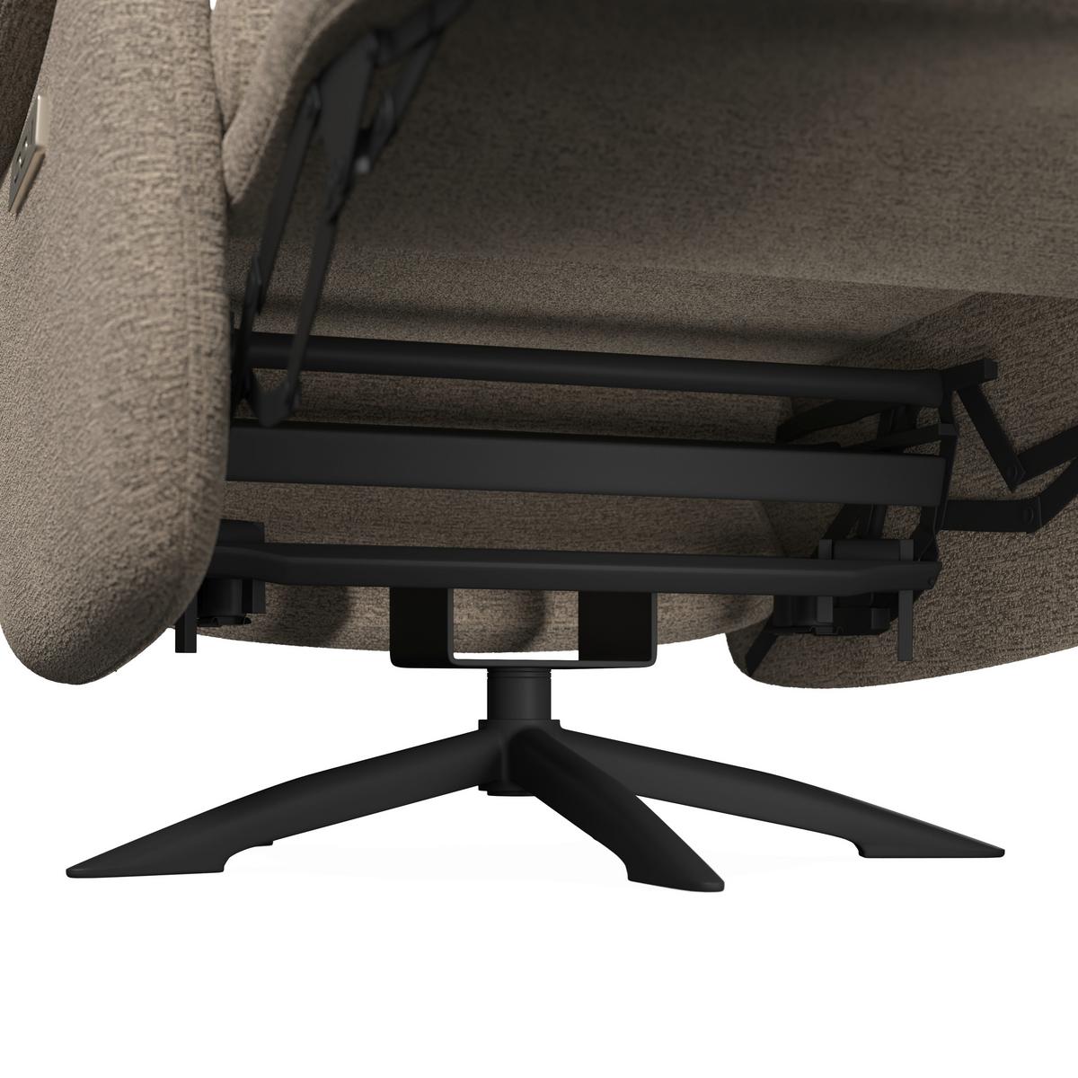 Relaxační křeslo ALICE, hnědé buklé, max. 140 kg - černá/hnědá, Moderní, kov/dřevo (76/110/94cm) - Bessagi Home