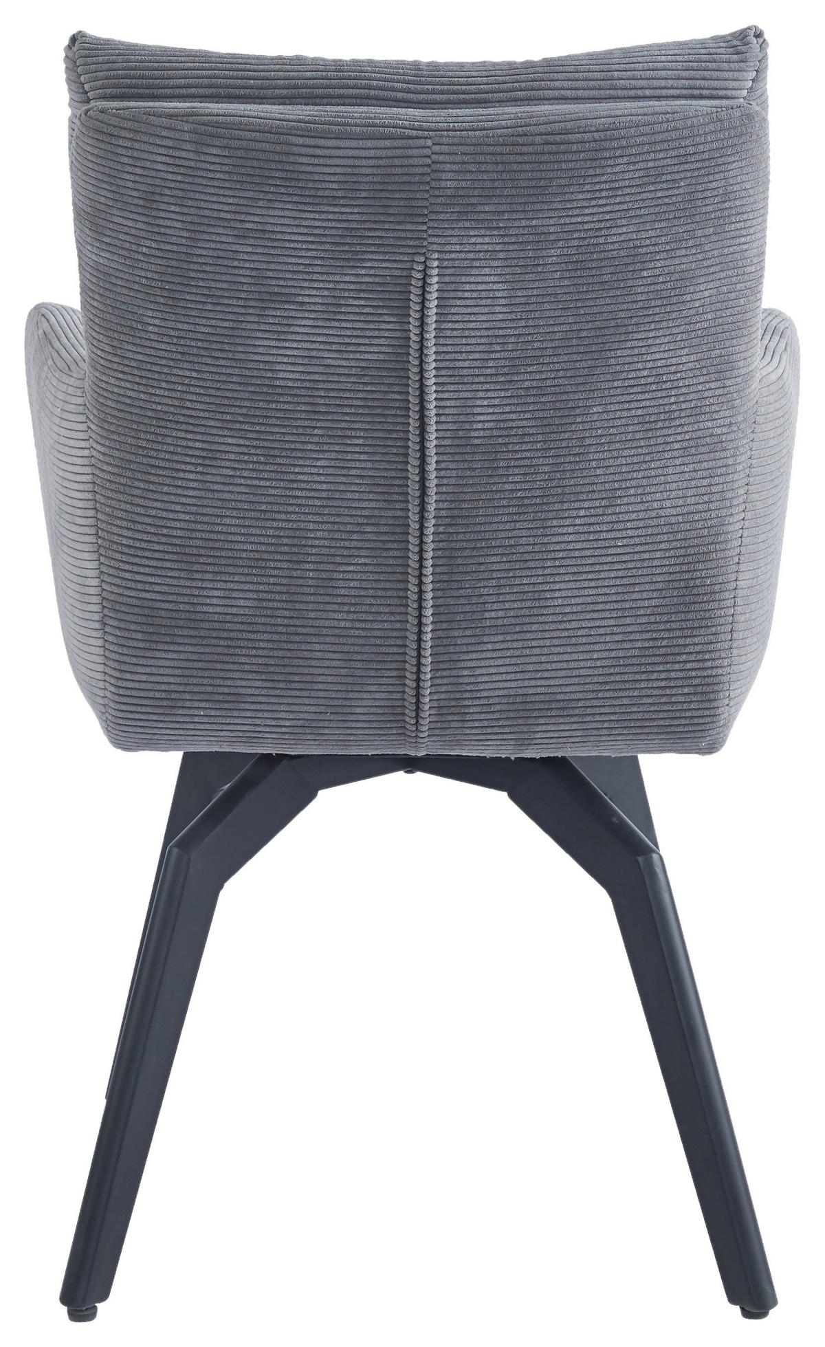 STOLIČKA S PODRÚČKAMI HANNA - čierna/sivá, Modern, kov/textil (60/88/64cm) - Mömax