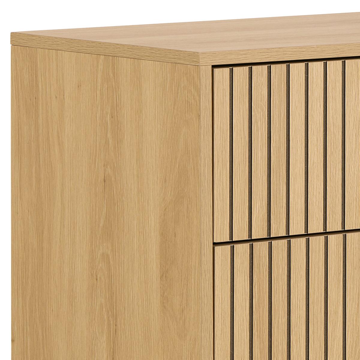 KOMODA ALBANY - černá/barvy dubu, Design, kov/dřevo (80,6/100,1/40cm)