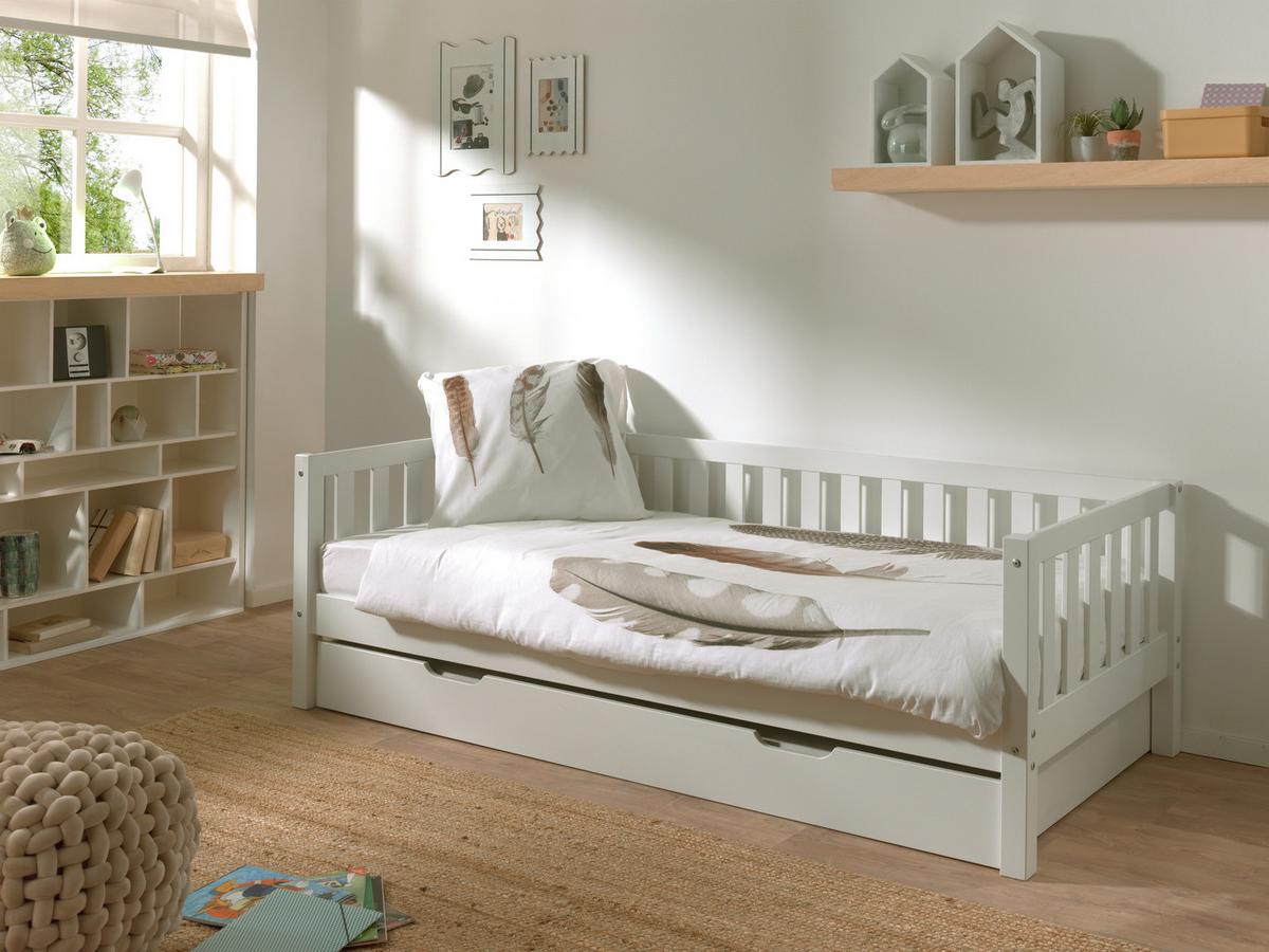 Ausziehbett Fritz Weiß Lackiert 90x200cm - Weiß, MODERN, Holz/Holzwerkstoff (90/200cm) - MID.YOU