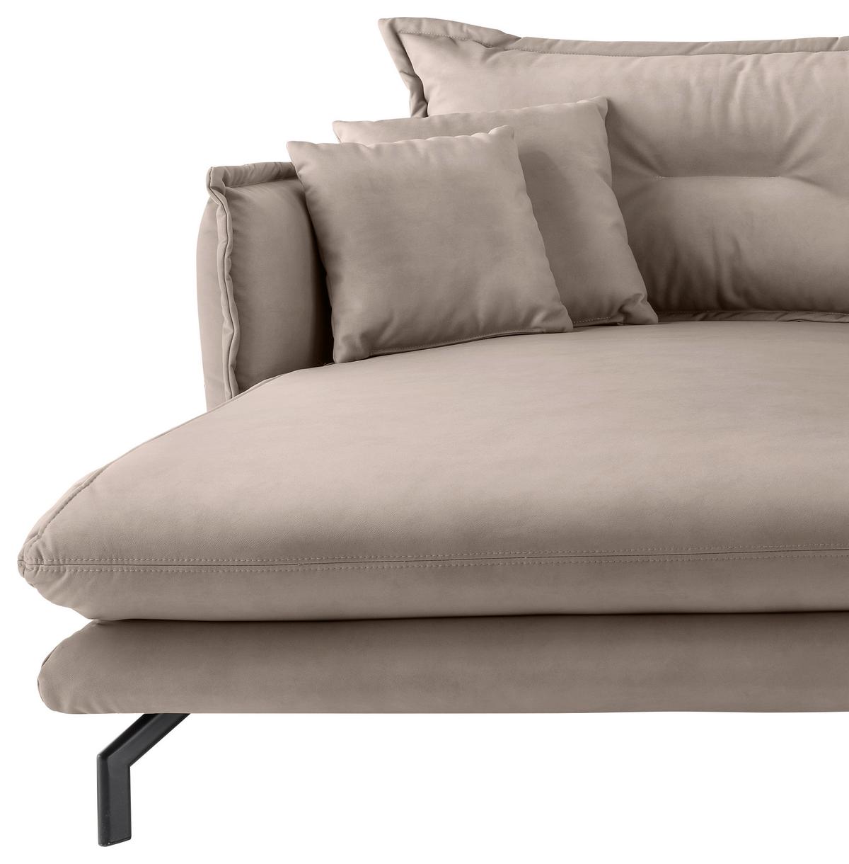 Ecksofa Lava Beige S: 180x255cm - Beige/Schwarz, MODERN, Textil (180/255cm) - Livetastic