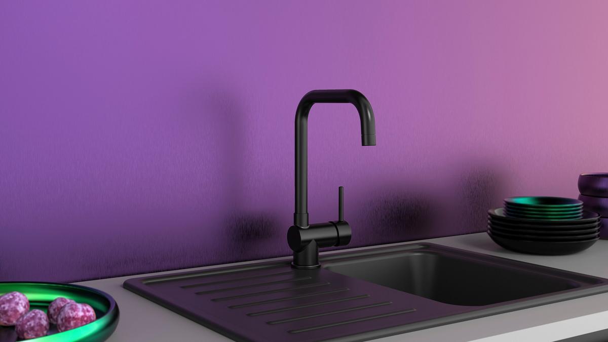 Küchenarmatur Futura C Schwarz Schwenkbar Hochdruck - Schwarz, Basics, Metall (5,5/33,0/23,0cm)