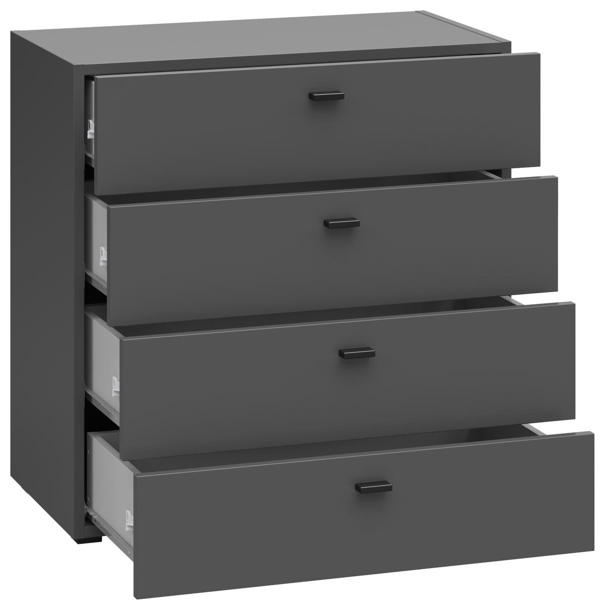 Stapelprogramm Sixty-Four - Eichefarben/Anthrazit, Trend, Holzwerkstoff (256/192/35cm)