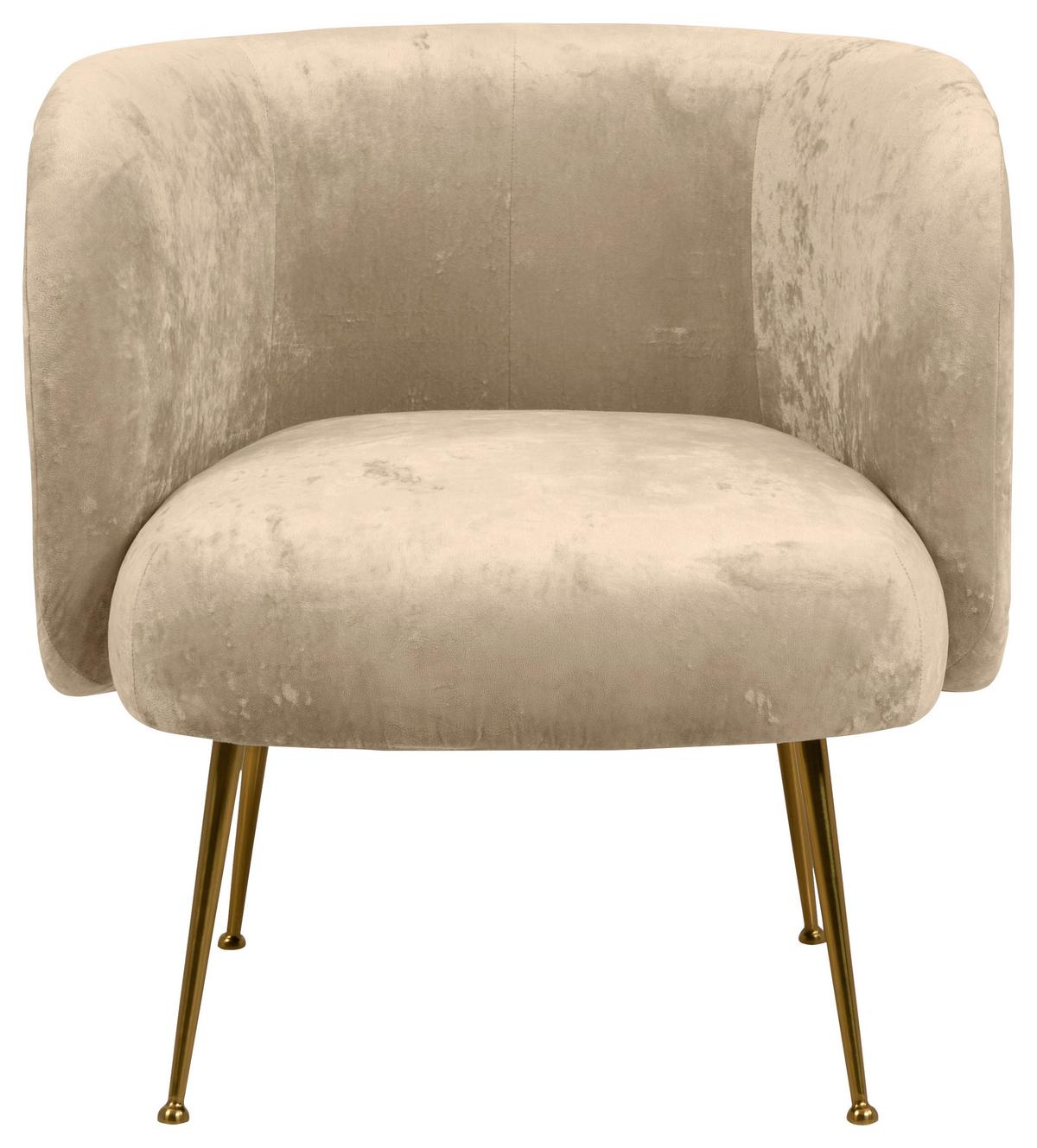 Esszimmerstuhl Cloe Beige Gepolstert - Beige/Goldfarben, KONVENTIONELL, Textil (74/77/70cm) - MID.YOU