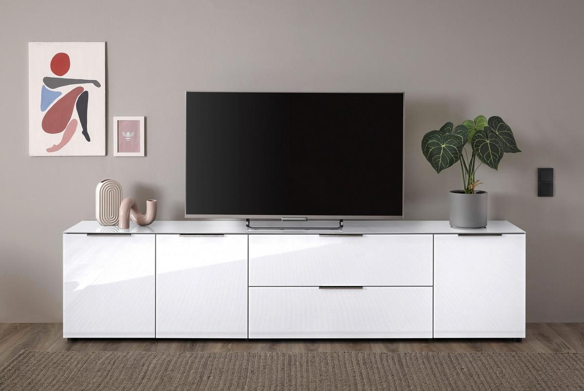 NÍZKA KOMODA SIENA -EXKLUSIV- - čierna/biela, Modern, kov/kompozitné drevo (226/55/40cm) - Mömax