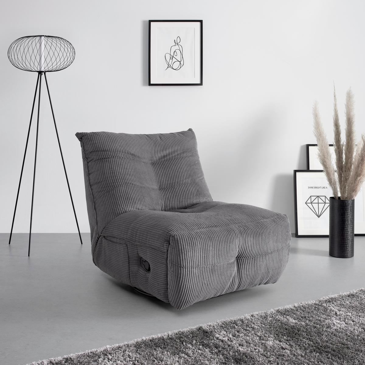 Relaxační křeslo ALURA, tmavě šedá barva - černá/tmavě šedá, Moderní, kov/dřevo (90/92/90cm) - Bessagi Home