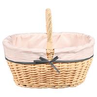 Einkaufskorb Weiss, mit Textilfutter - Weiß, Basics, Naturmaterialien/Textil (45/33/37cm) - Kesper