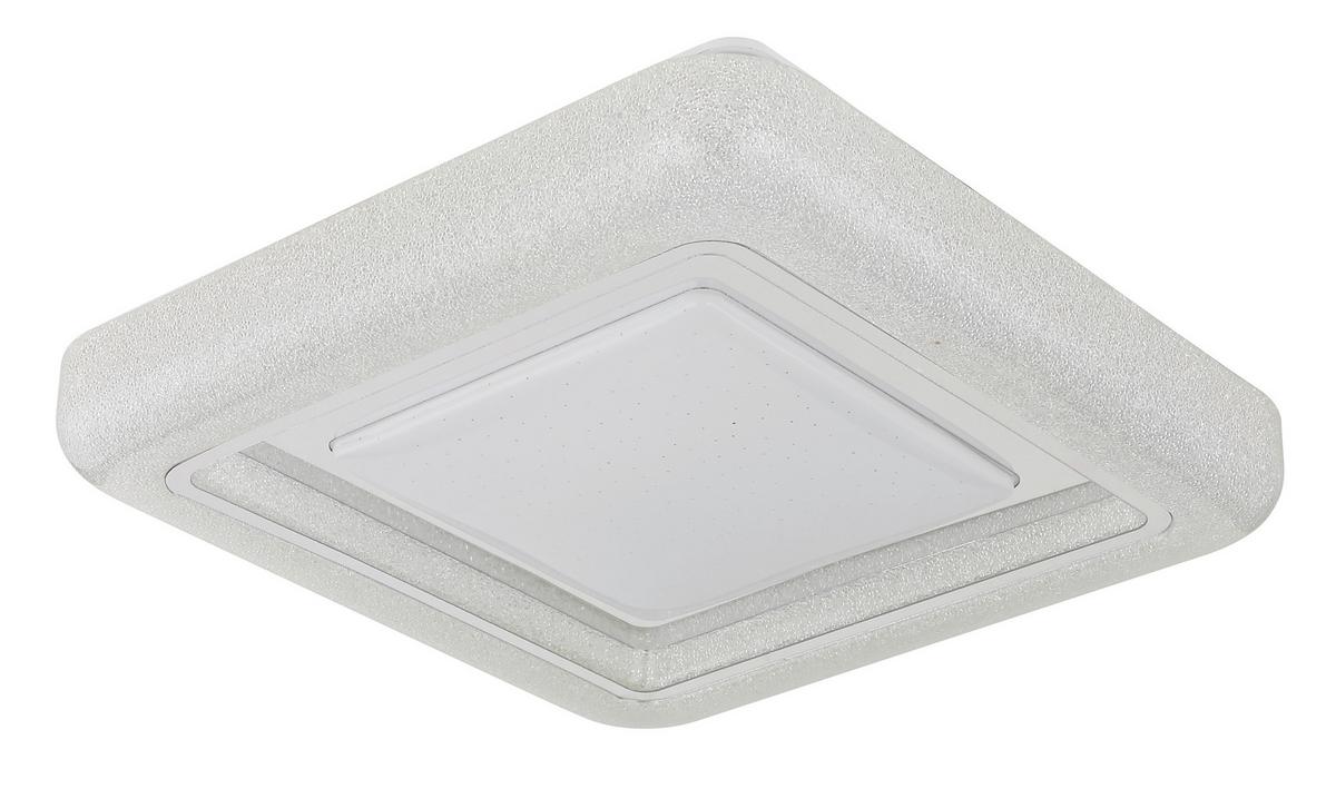 LED-DECKENLEUCHTE 48293-24Q MARCIA - Klar/Chromfarben, KONVENTIONELL, Kunststoff/Metall (38/38/7,5cm) - Globo