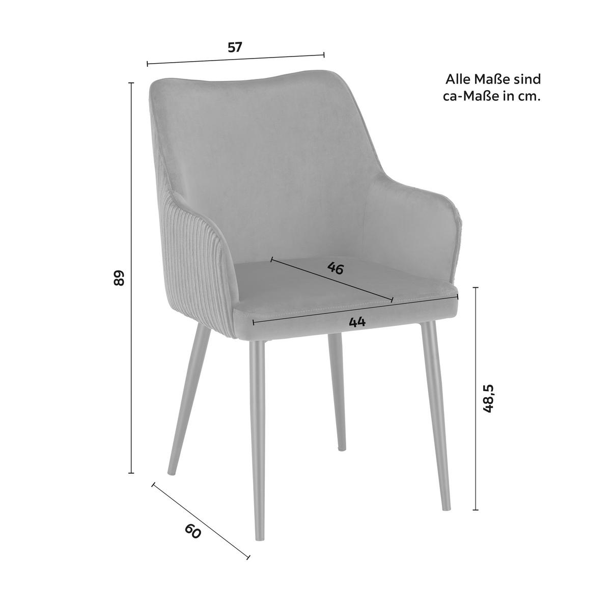 Zamatová stolička Caria modrá - modrá/čierna, Modern, kov/drevo (57/89/60cm) - Bessagi Home