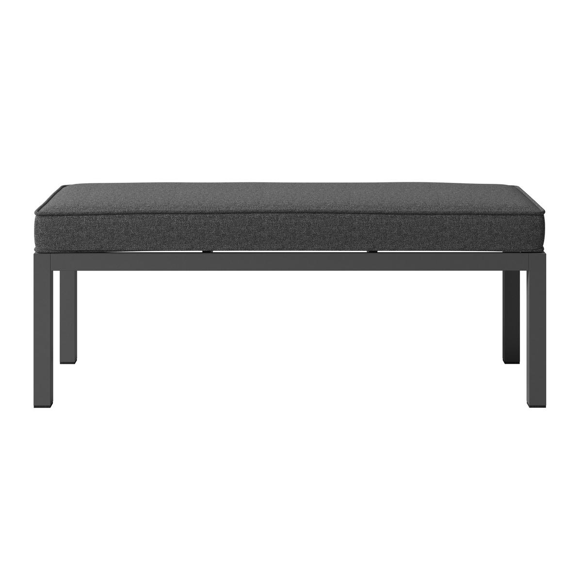 Loungegarnitur 3-Tlg Lecce Metall/Textil/Glas mit Kissen - Anthrazit/Schwarz, MODERN, Glas/Textil (194/255cm) - Beldano