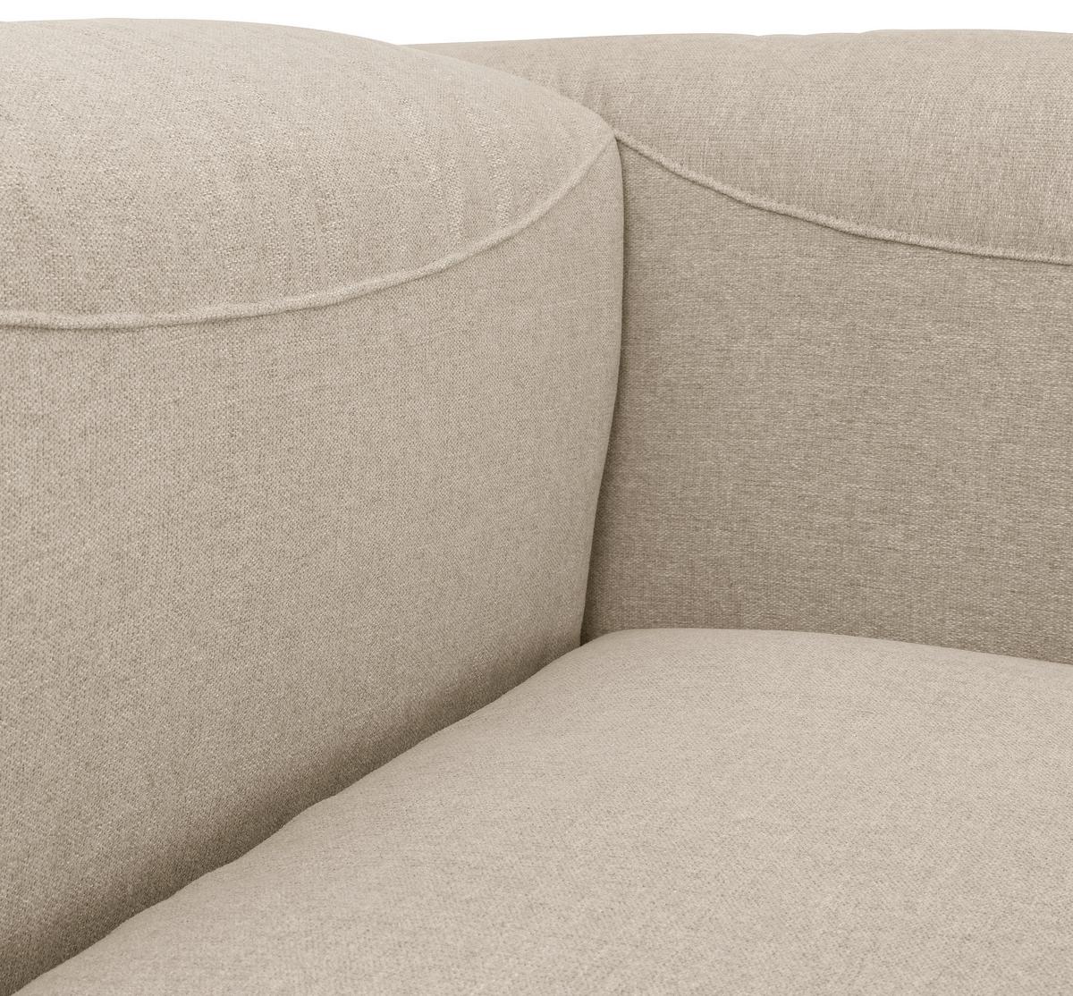 Wohnlandschaft Lena Creme Flachgewebe - Creme, Design, Textil (250/350/235cm) - Max Winzer
