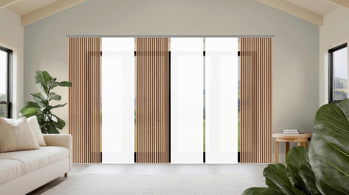 Flächenvorhang Panilo 6er Set - Braun, Trend, Textil (60/245cm)