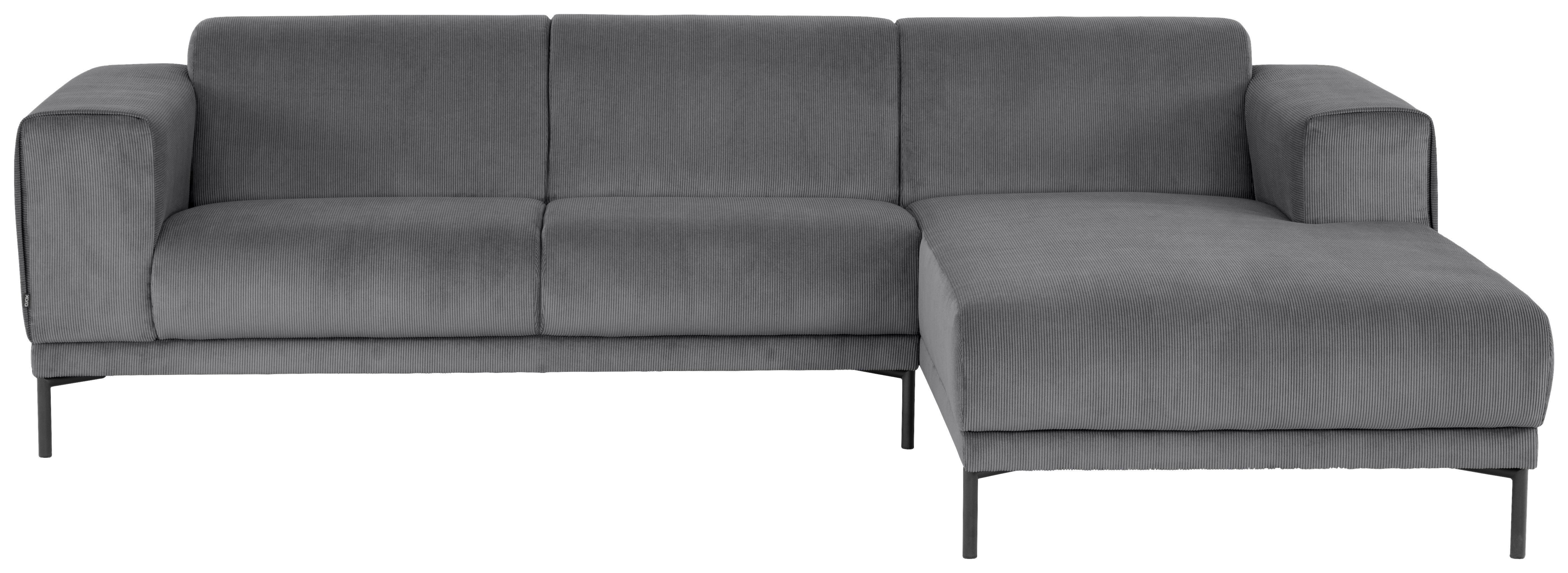 Ecksofa Erno Grau S: 262 cm - Schwarz/Grau, Design, Textil (262/183cm) - MID.YOU