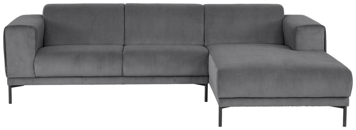 Ecksofa Erno Grau S: 262 Cm - Schwarz/Grau, Design, Textil (262/183cm) - MID.YOU