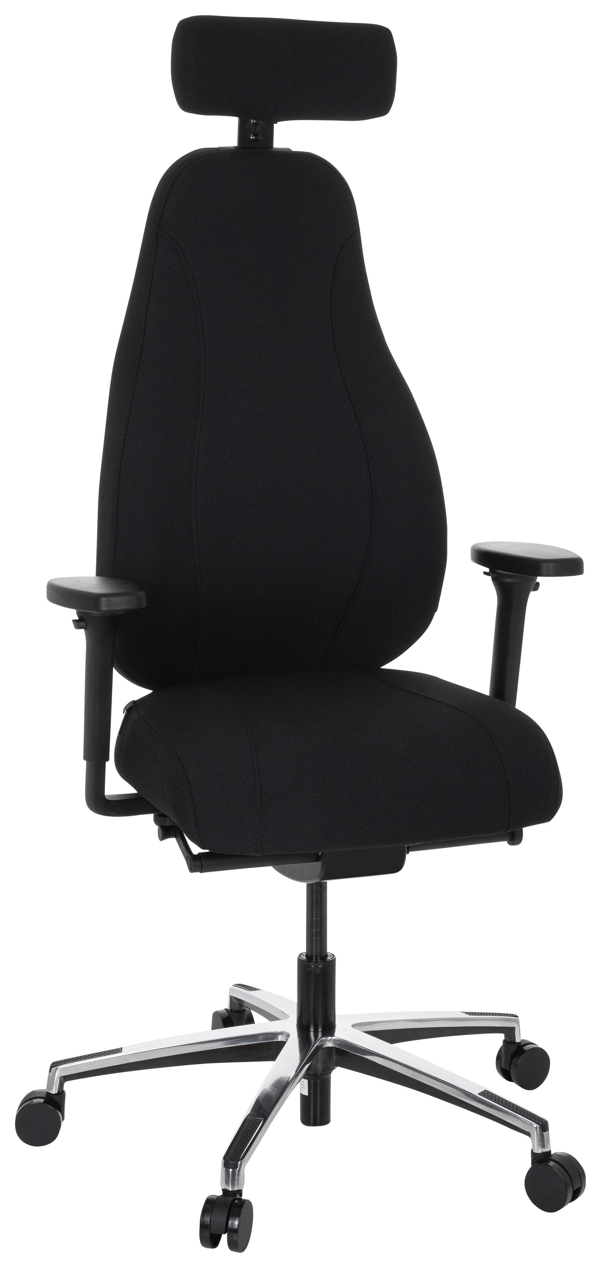 Drehstuhl Resistio Armstützen Schwarz Bis 150kg - Schwarz, MODERN, Kunststoff/Textil (71/140/62cm) - MID.YOU