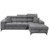 Ecksofa mit Schlaffunktion & Bettkasten Sydney Anthrazit - Anthrazit/Schwarz, KONVENTIONELL, Textil (268/172cm) - MID.YOU