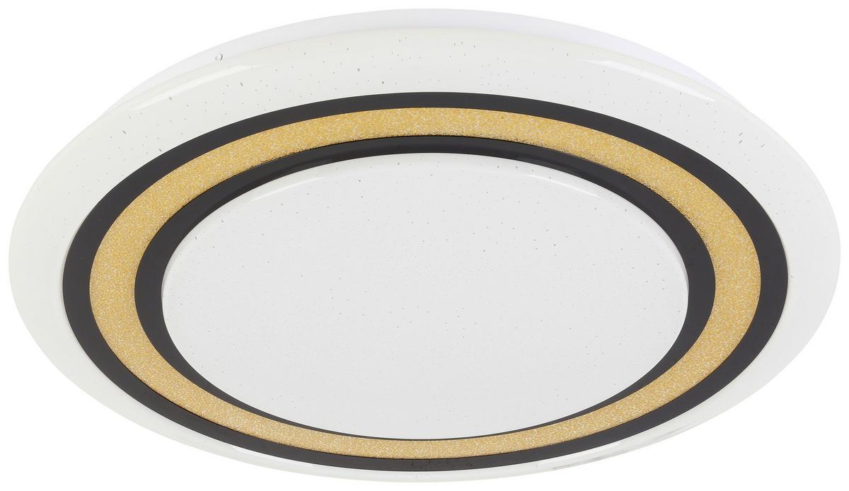 Led-deckenleuchte Kerstin Ø 55 Cm Mit Sternenhimmel - Goldfarben/Schwarz, Design, Kunststoff/Metall (55/10cm) - Luca Bessoni