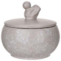 Dekorační dóza LILLY, V: 12 cm - šedá, Konvenční, keramika (12,5/12cm) - Mömax