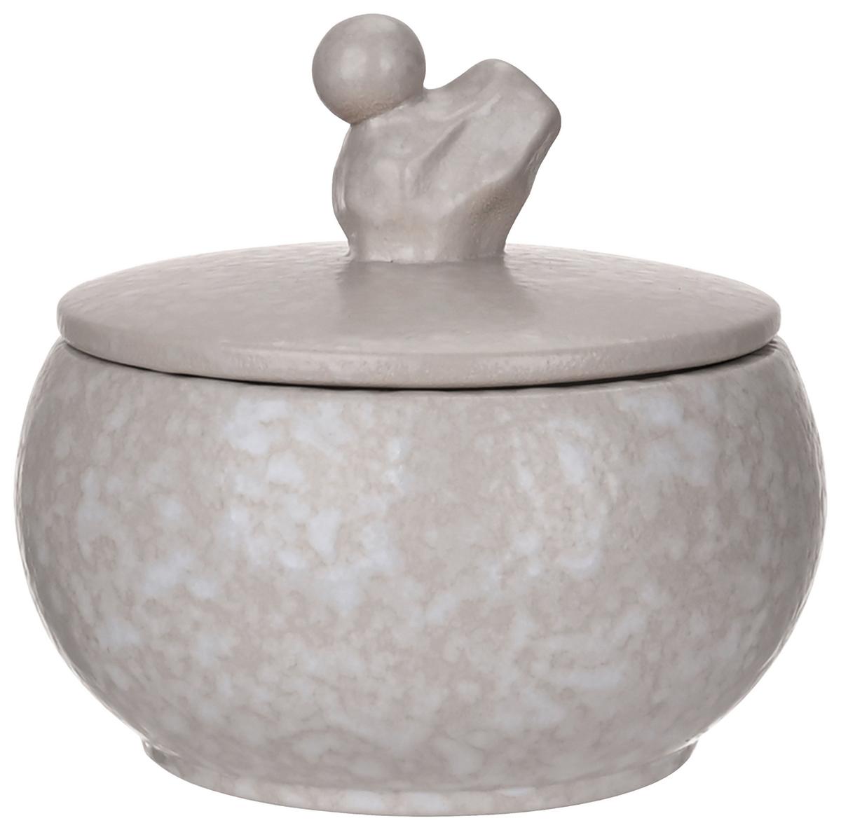 Dekorační dóza LILLY, V: 12 cm - šedá, Konvenční, keramika (12,5/12cm) - Mömax