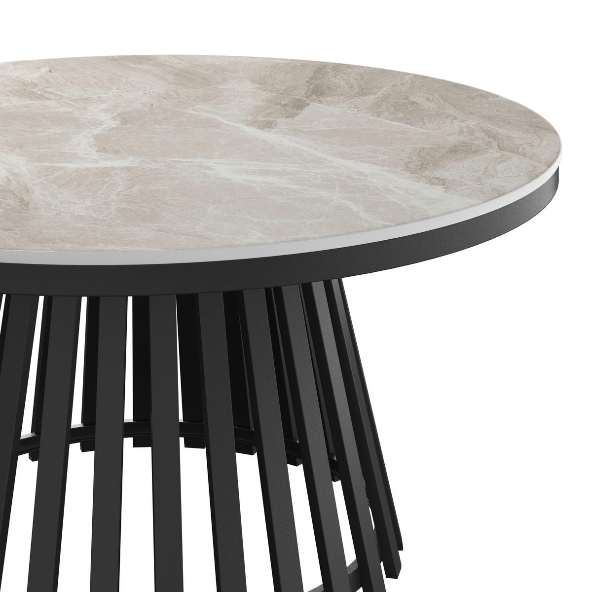 KONFERENČNÍ STOLEK PELA - šedá/černá, Moderní, kov/kompozitní dřevo (90/90/45cm) - Bessagi Home