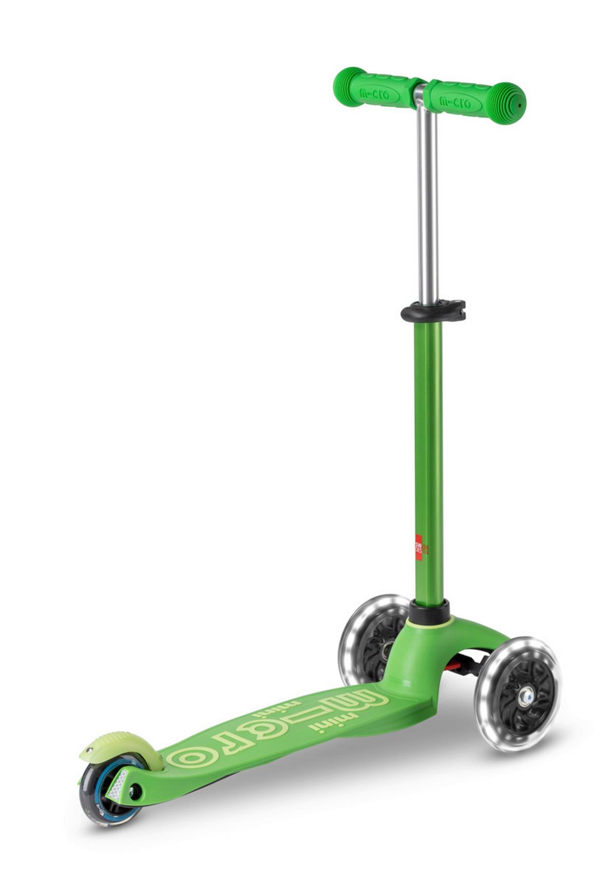 Kinderscooter Hellgrün Mmd051 Mini Deluxe Led Green - Hellgrün, Basics, Kunststoff (55/26,5/49-67cm) - Micro Mobility