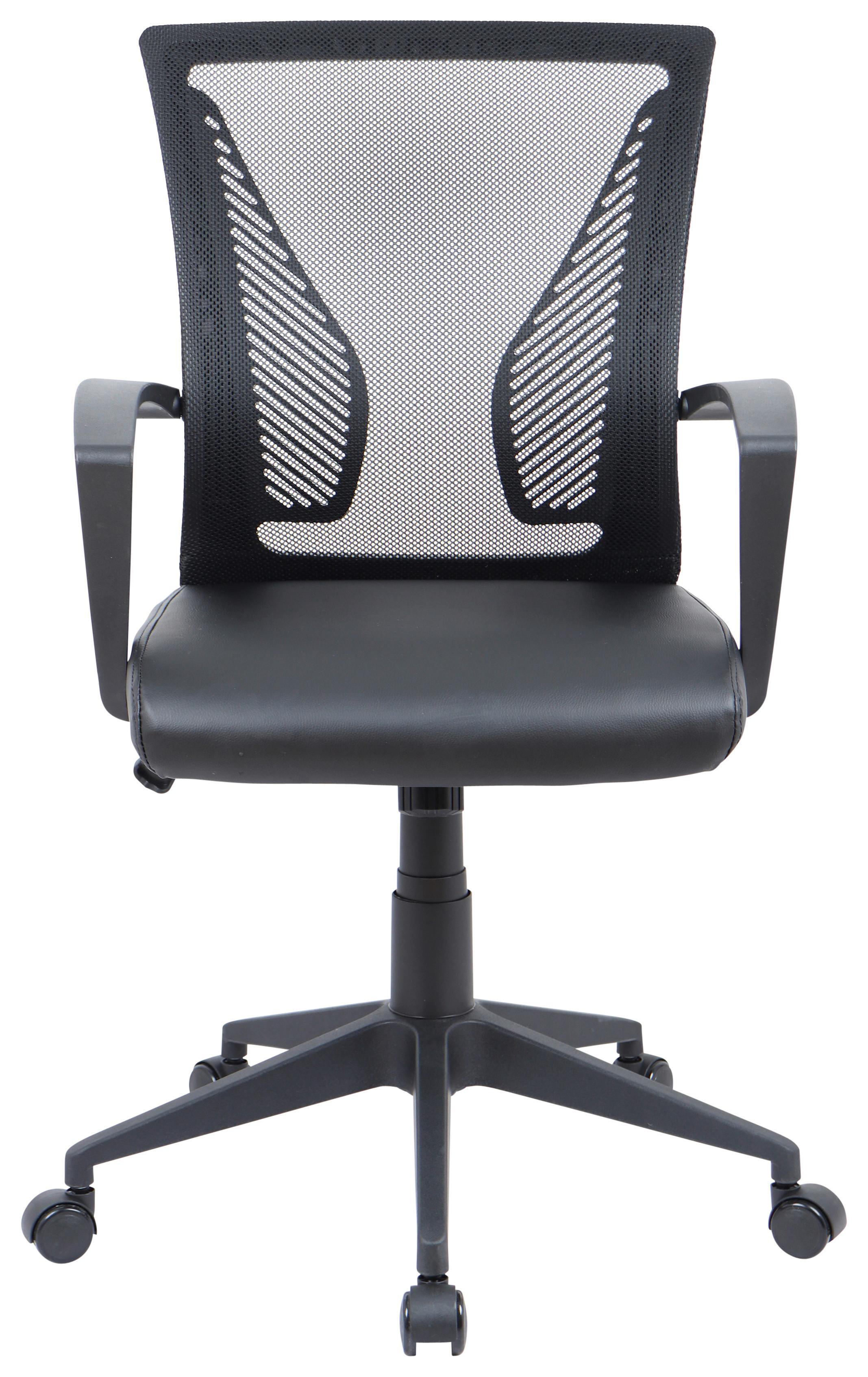 Drehstuhl Offilo Pu - Schwarz, KONVENTIONELL, Kunststoff/Metall (48/92/46cm)