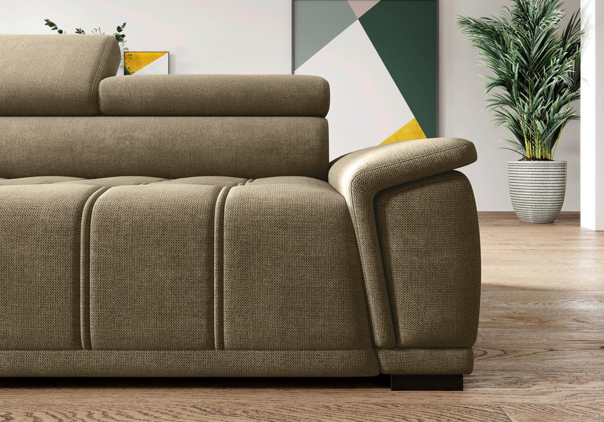 Rohová sedačka GRINALDI, ľavá, sivohnedá - čierna/taupe, Modern, textil/plast (206/283cm) - Premium Living