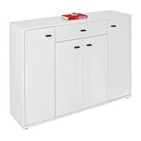 KOMODA BONI - bílá/šedá, Moderní, kompozitní dřevo/plast (116/84/30cm)