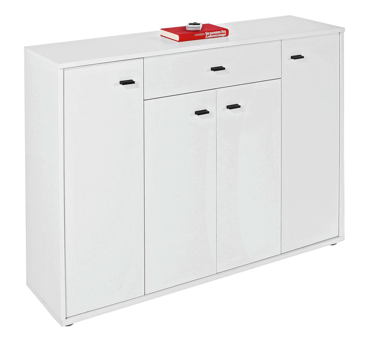 KOMODA BONI - bílá/šedá, Moderní, kompozitní dřevo/plast (116/84/30cm)