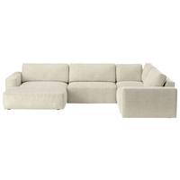 Sedací souprava LASSO, pravá, béžový manšestr - černá/béžová, Lifestyle, textil (175/367/249cm)