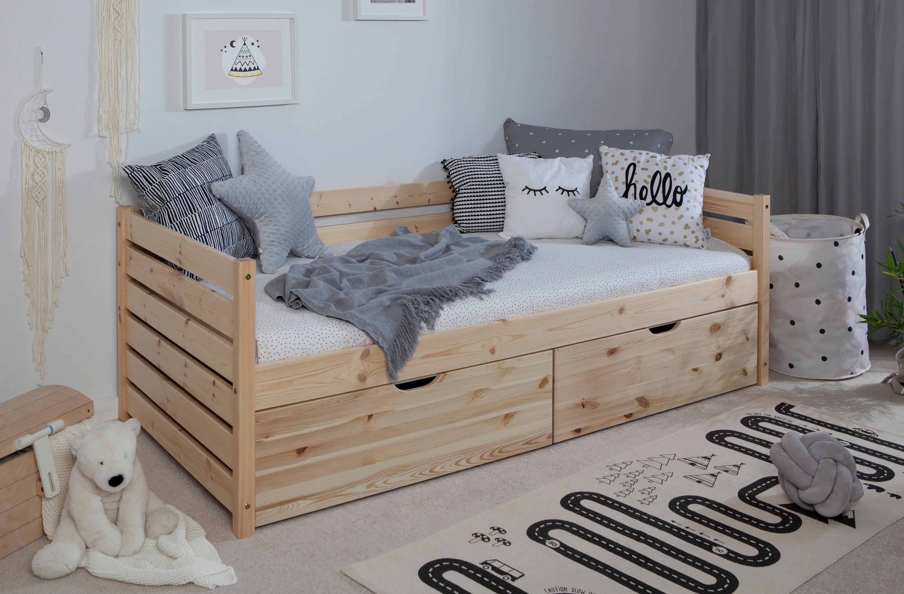 Stauraumbett Naomi - Naturfarben, MODERN, Holz (90/200cm) - MID.YOU