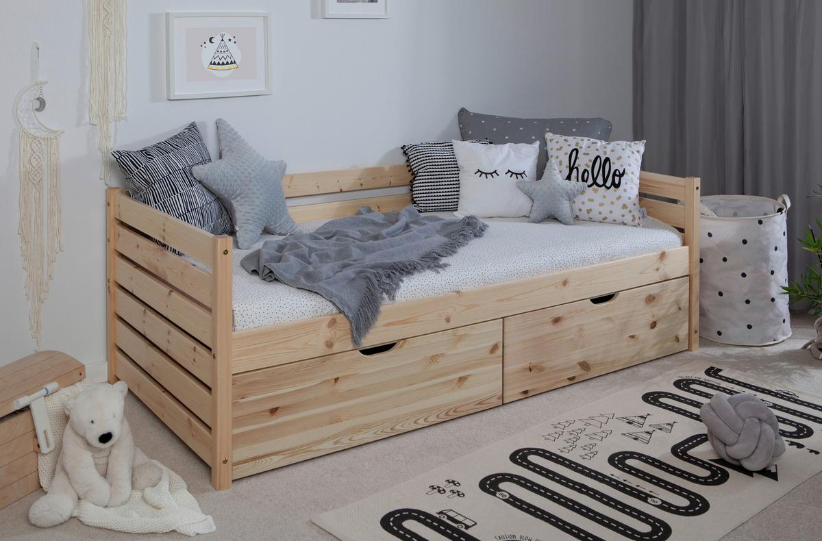 Stauraumbett Naomi - Naturfarben, MODERN, Holz (90/200cm) - MID.YOU