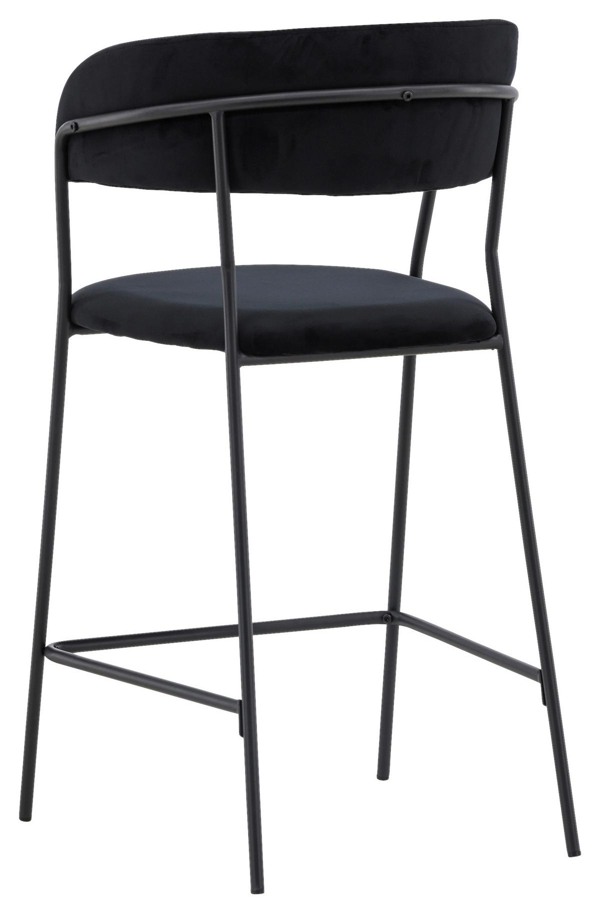 Barhocker-set Lui - Schwarz, Design, Textil/Metall (53/97/49cm) - Livetastic