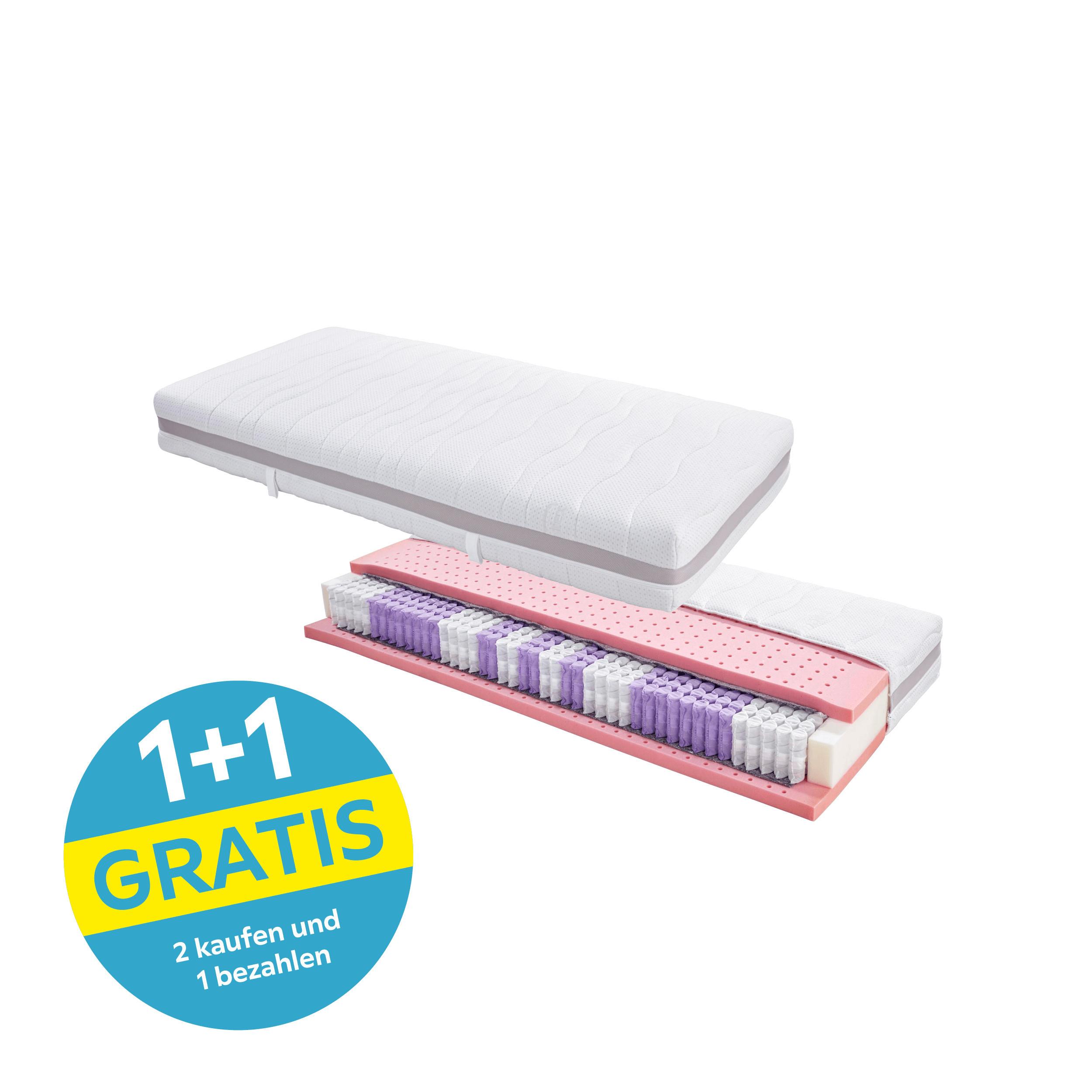Taschenfederkernmatratze Gelfeel Deluxe 90x200cm H2 - Weiß, KONVENTIONELL, Textil (90/200cm) - Primatex Deluxe