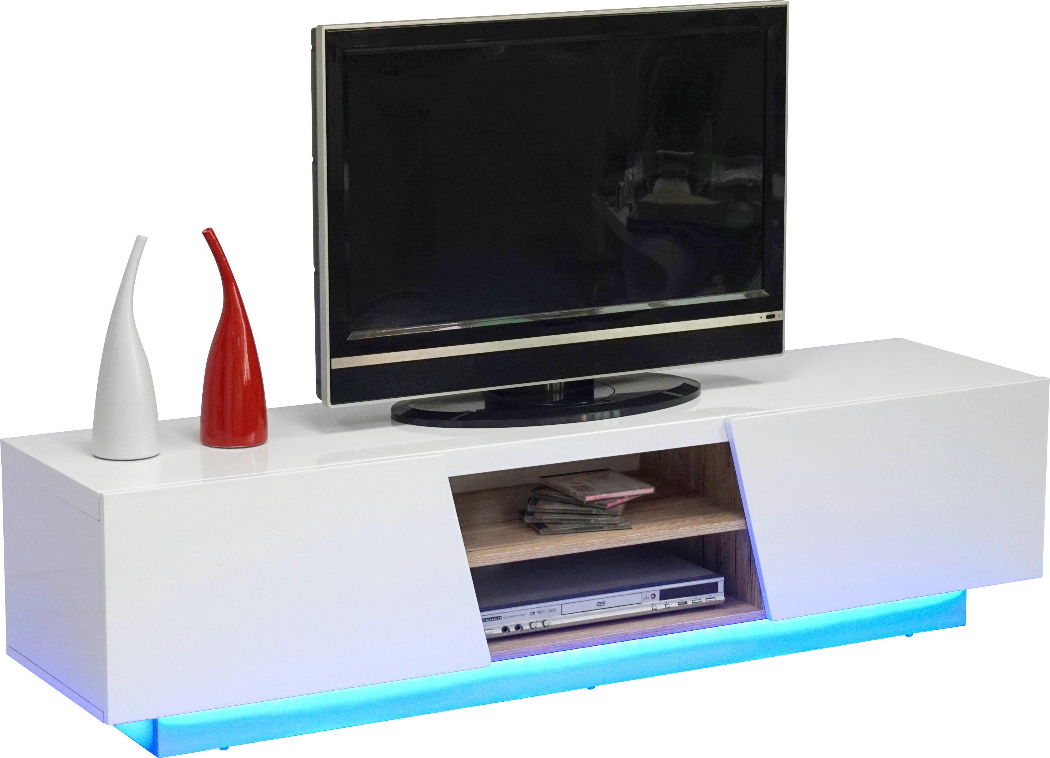 Tv Stolík Pisa - hnedá/biela, Moderný, kompozitné drevo (160/40/41cm)