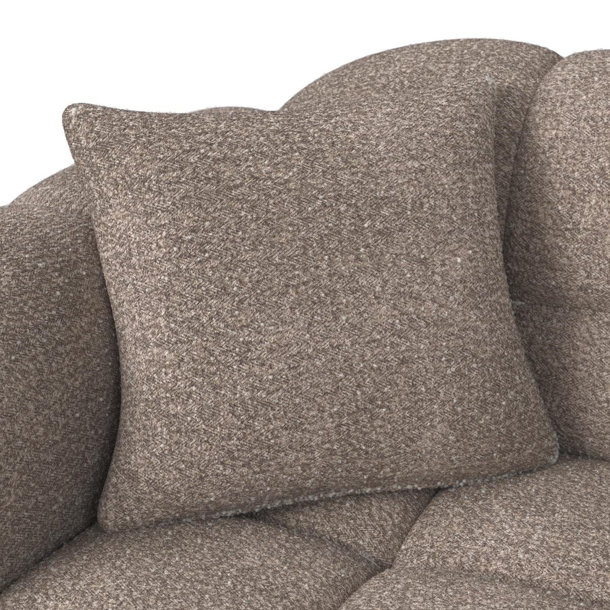 Pohovka MARIE, hnědá žinylka, max. 360 kg - černá/přírodní barvy, Moderní, dřevo/textil (232/77/90cm) - Bessagi Home