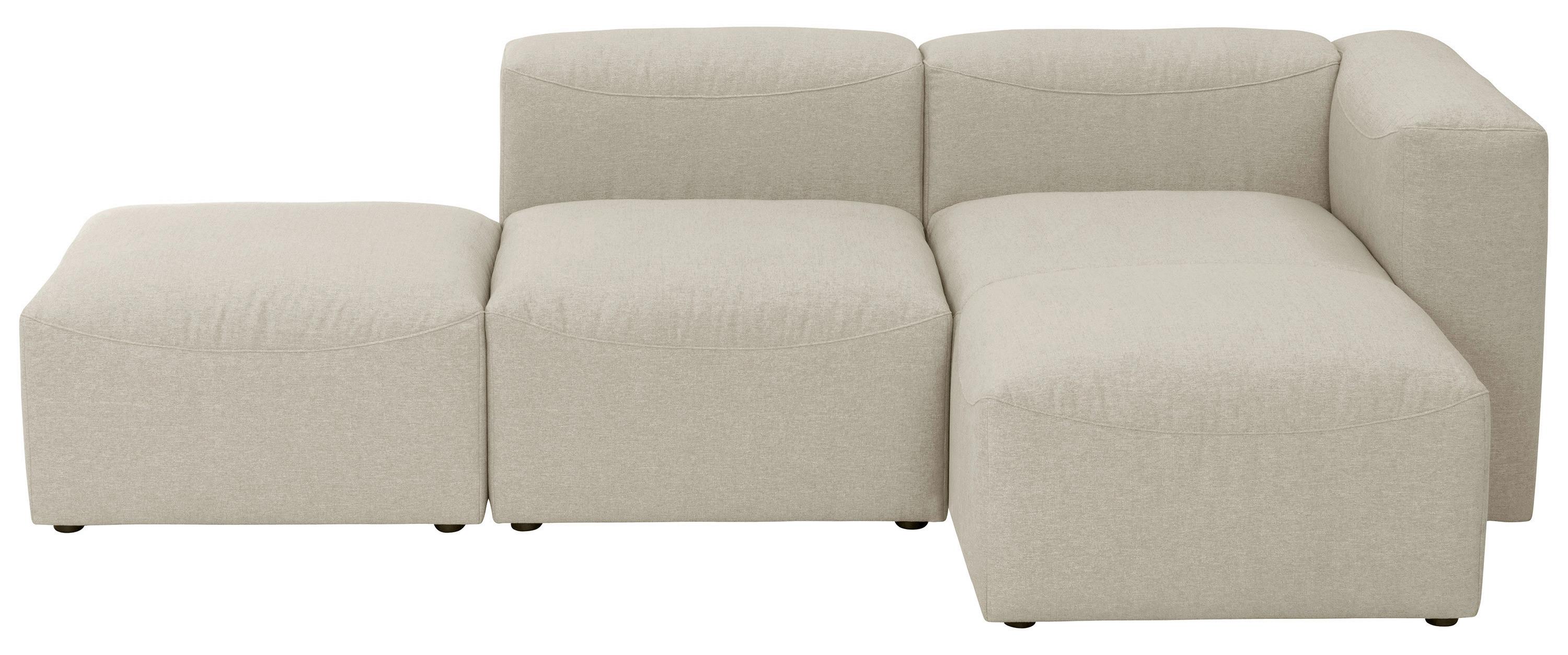 Ecksofa Lena Creme Flachgewebe - Creme, Design, Textil (250/73/160cm) - Max Winzer