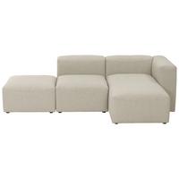 Ecksofa Lena Creme Flachgewebe - Creme, Design, Textil (250/73/160cm) - Max Winzer