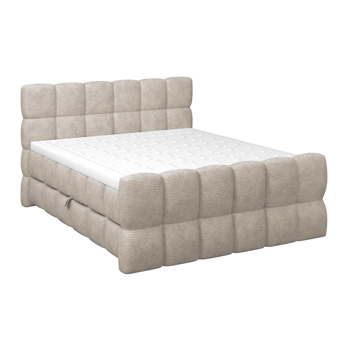 Boxspringbett Brisbane inkl. Bettkasten 200x200 - Beige, Trend, Holz/Holzwerkstoff (200/220cm) - Sembella