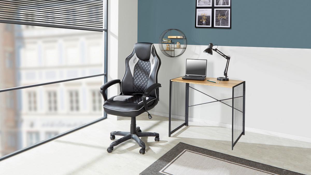 Kancelárske kreslo MARCO - čierna/sivá, Modern, kov/textil (65,5/110-120/69cm)