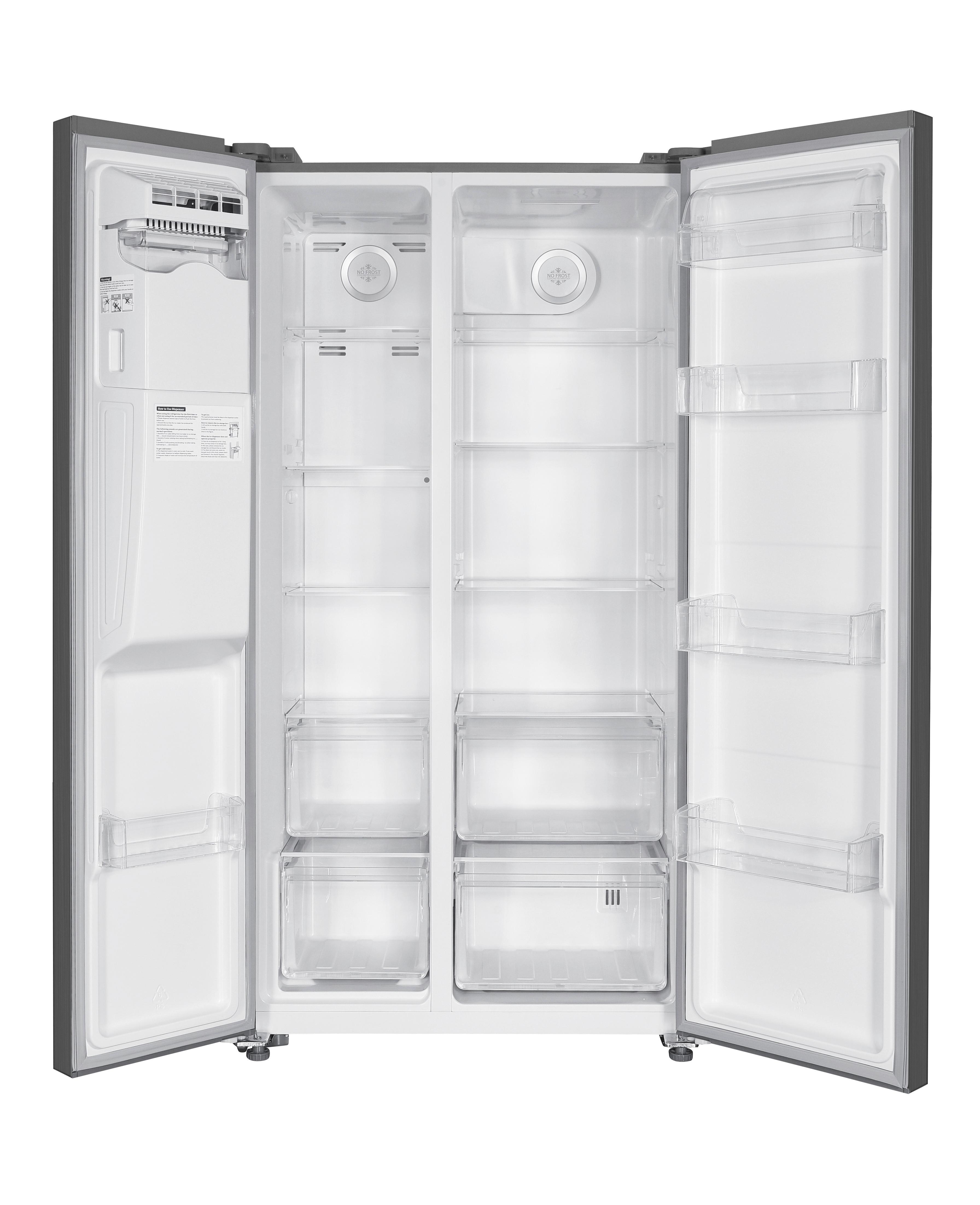 Side-By-Side Nabo Sbs 5130 Edelstahlfarben - Edelstahlfarben, Basics, Glas/Kunststoff (90/177/66cm) - Nabo