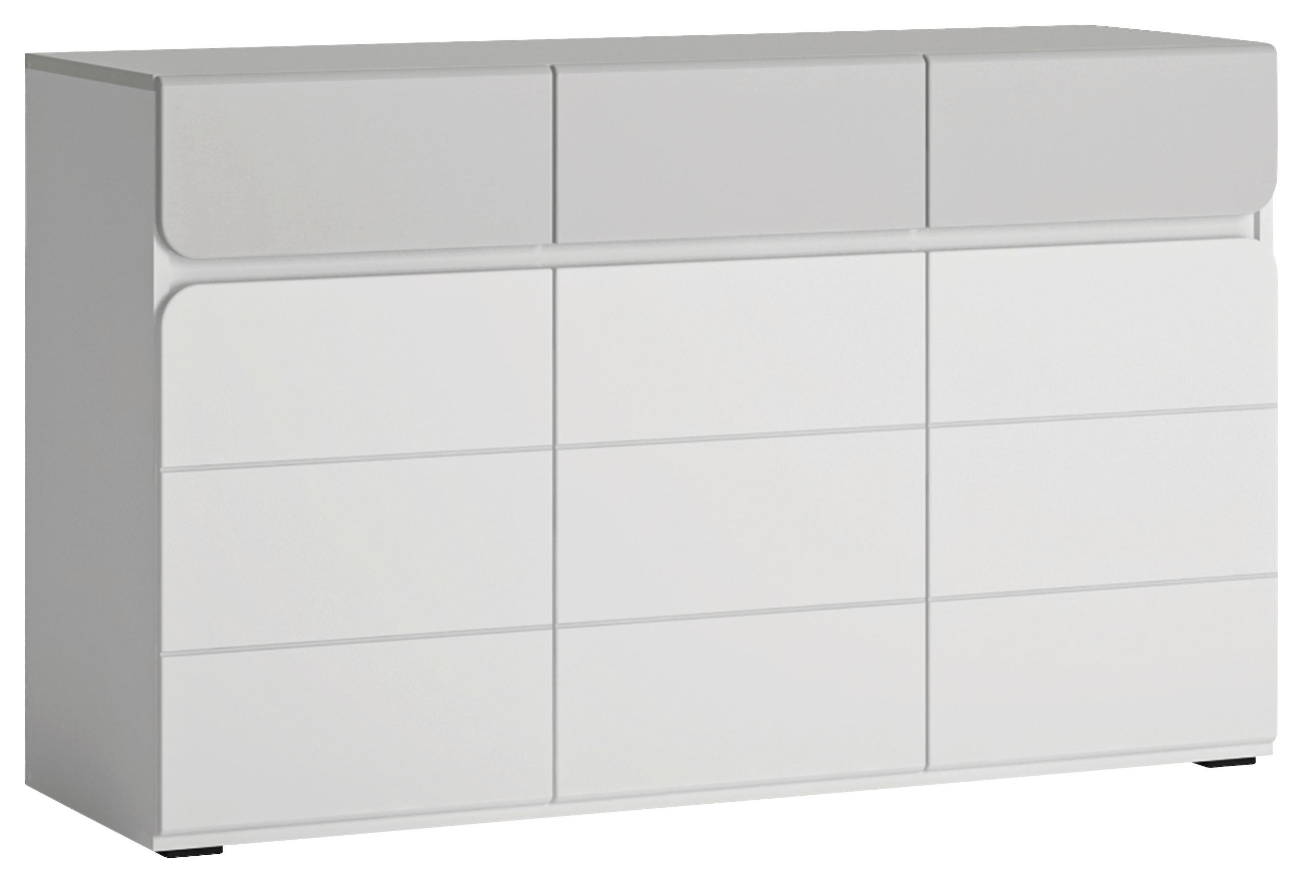 Komoda FLEXI barva bílá/šedá - šedá/bílá, Moderní, kompozitní dřevo/plast (126/77/41,6cm) - Premium Living