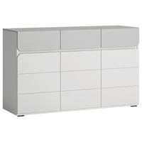 Komoda FLEXI barva bílá/šedá - šedá/bílá, Moderní, kompozitní dřevo/plast (126/77/41,6cm) - Premium Living