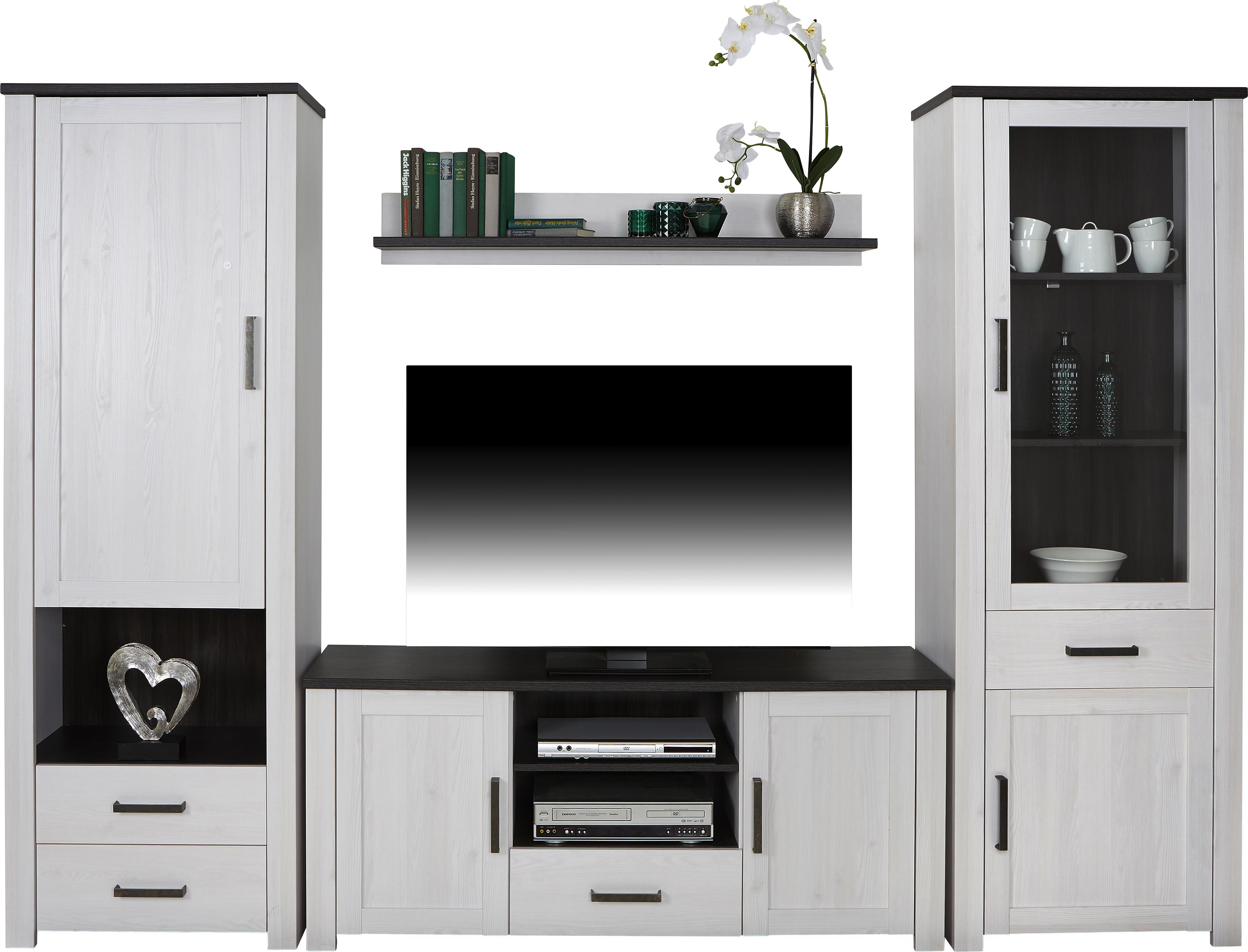 Wohnkombination Provence 4 - Wengefarben/Weiß, ROMANTIK / LANDHAUS, Holzwerkstoff (296/200/42cm) - James Wood