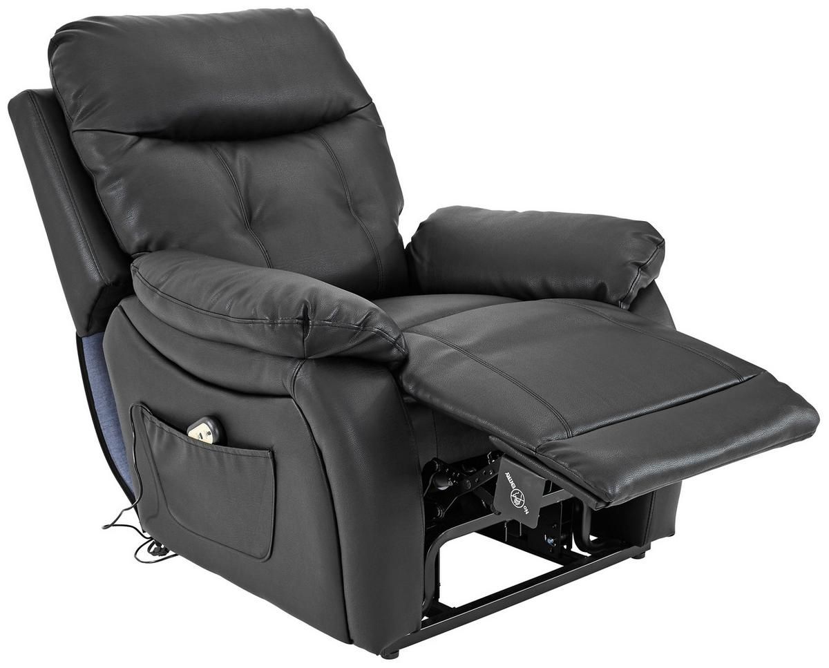 Fernsehsessel Elektrisch Mario Lederlook Schwarz - Schwarz, KONVENTIONELL, Kunststoff/Textil (89/107-79/94-165cm) - James Wood