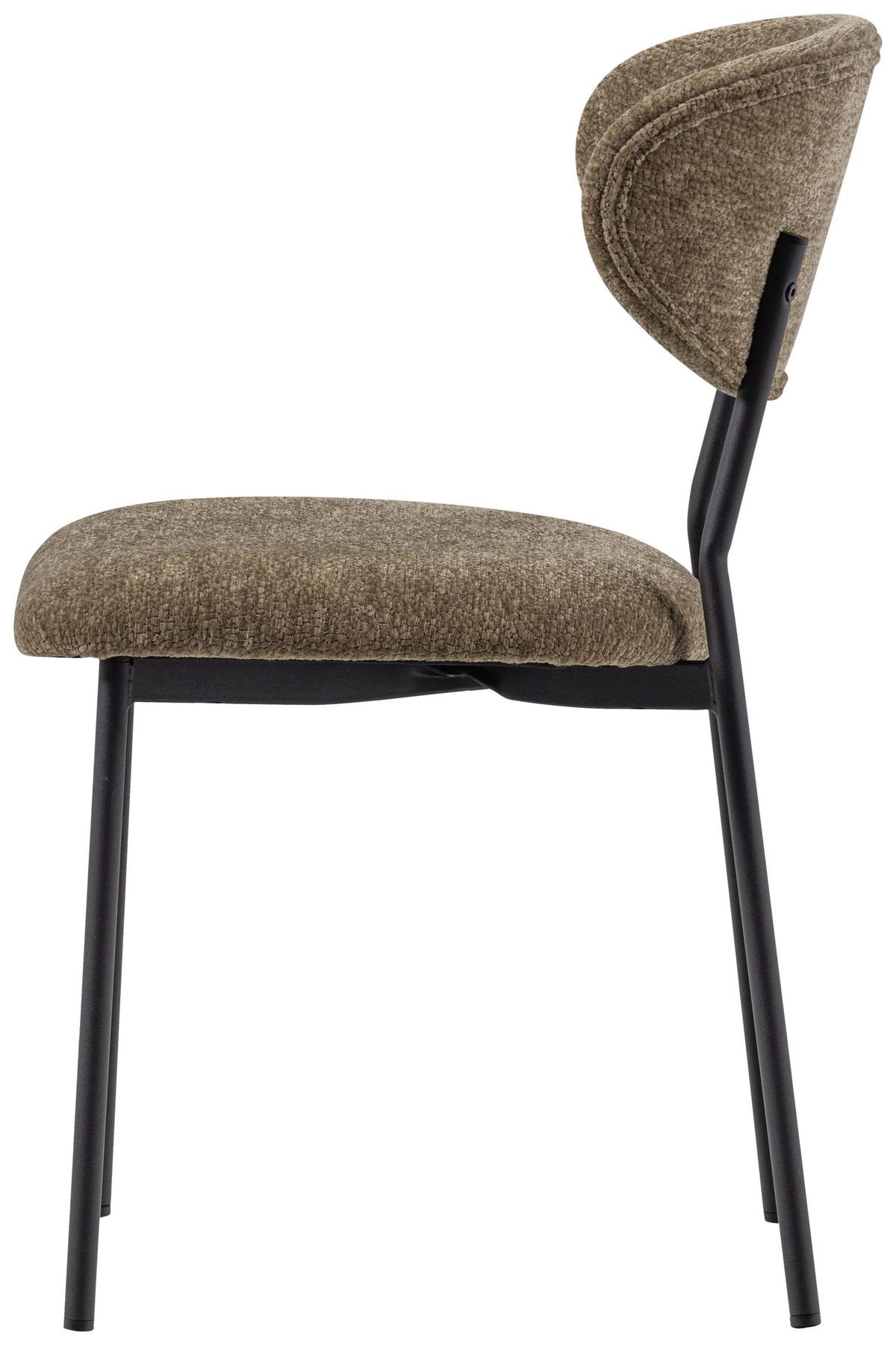 Stuhl-Set Klejd Braun B: 47cm - Schwarz/Braun, MODERN, Textil/Metall (47/79/53cm) - Livetastic