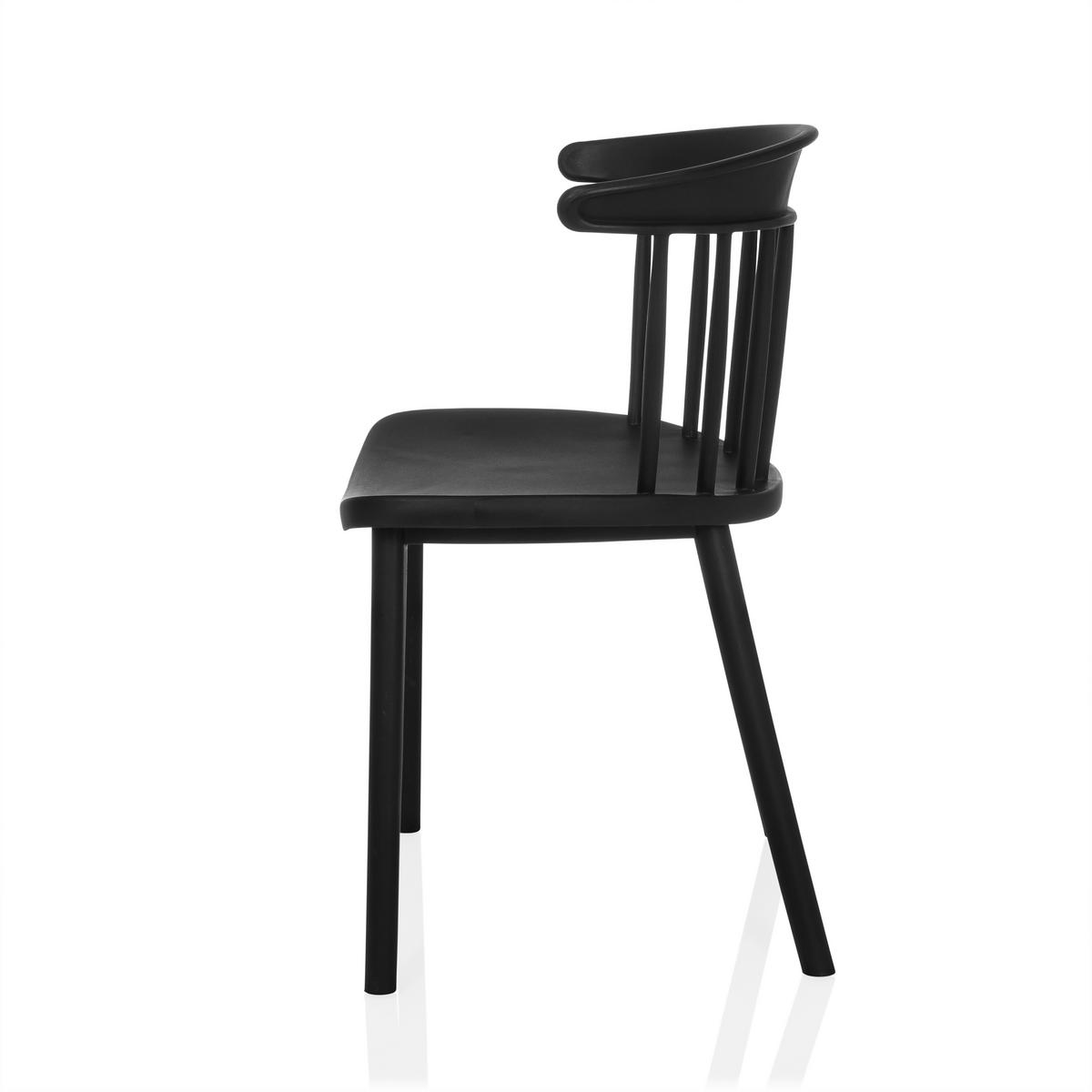 Besucherstuhl Artifo Schwarz B: 53 Cm - Schwarz, MODERN, Kunststoff (53/75/45cm) - MID.YOU