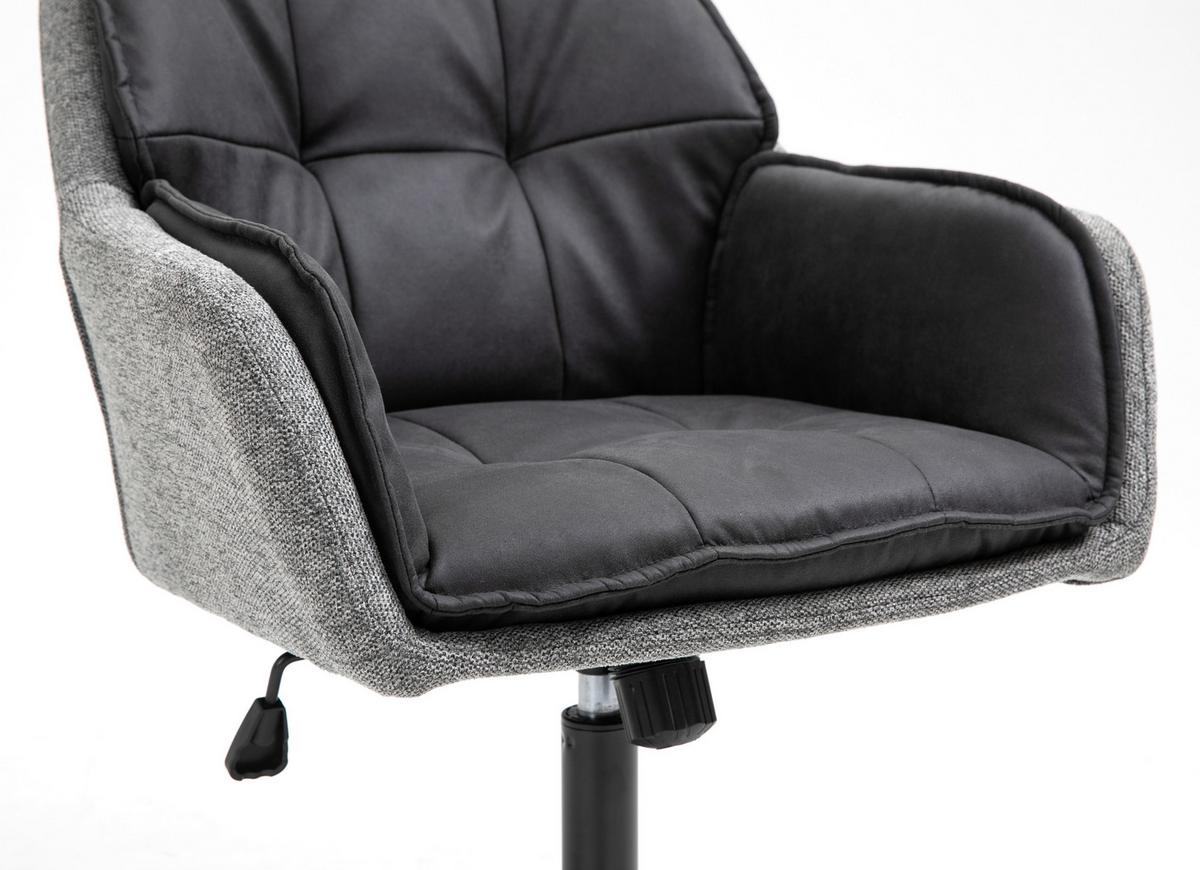 Drehstuhl Lukas - Schwarz/Grau, MODERN, Kunststoff/Textil (64/92/62cm) - Livetastic